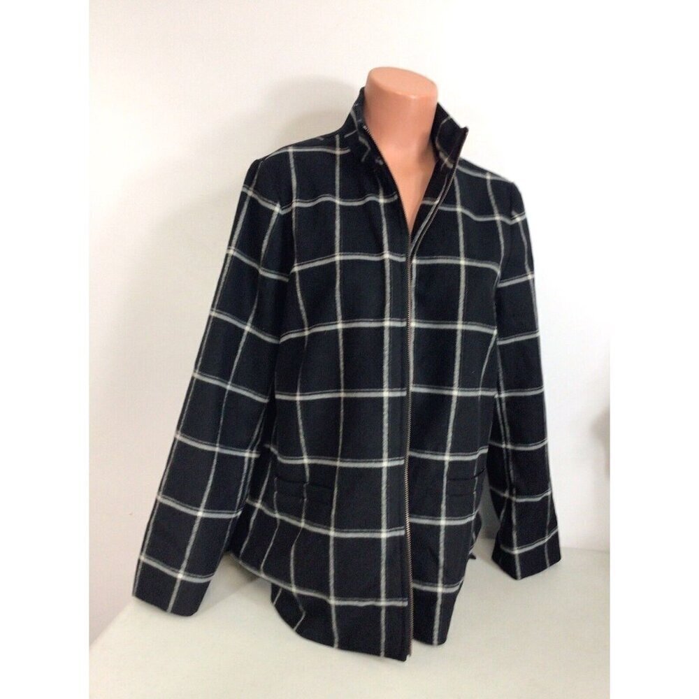 J Jill Plaid Coat Womens Medium